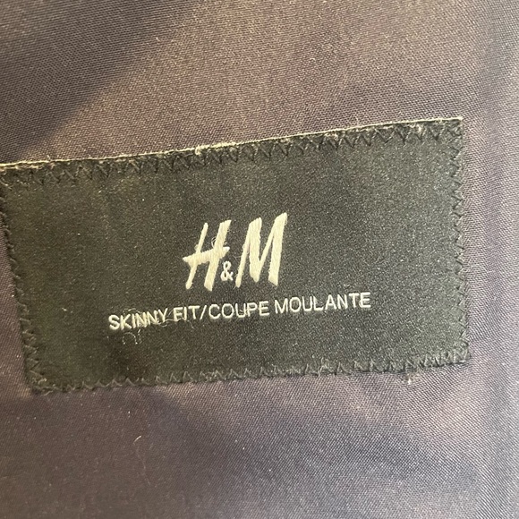 H&M Men's Gray Skinny Fit Linen-Blend Blazer - Size 36R - Picture 10 of 13